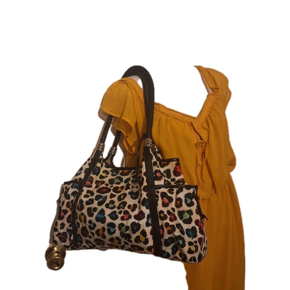 Brighton  Jillian Multi Color Hobo Handbag With Braided Handle.